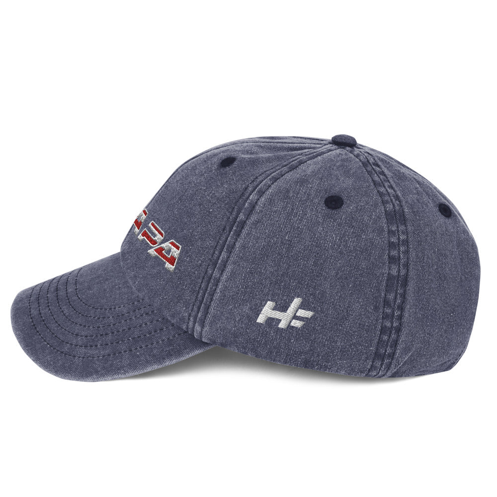Hoapa USA Vintage Denim Dad Hat
